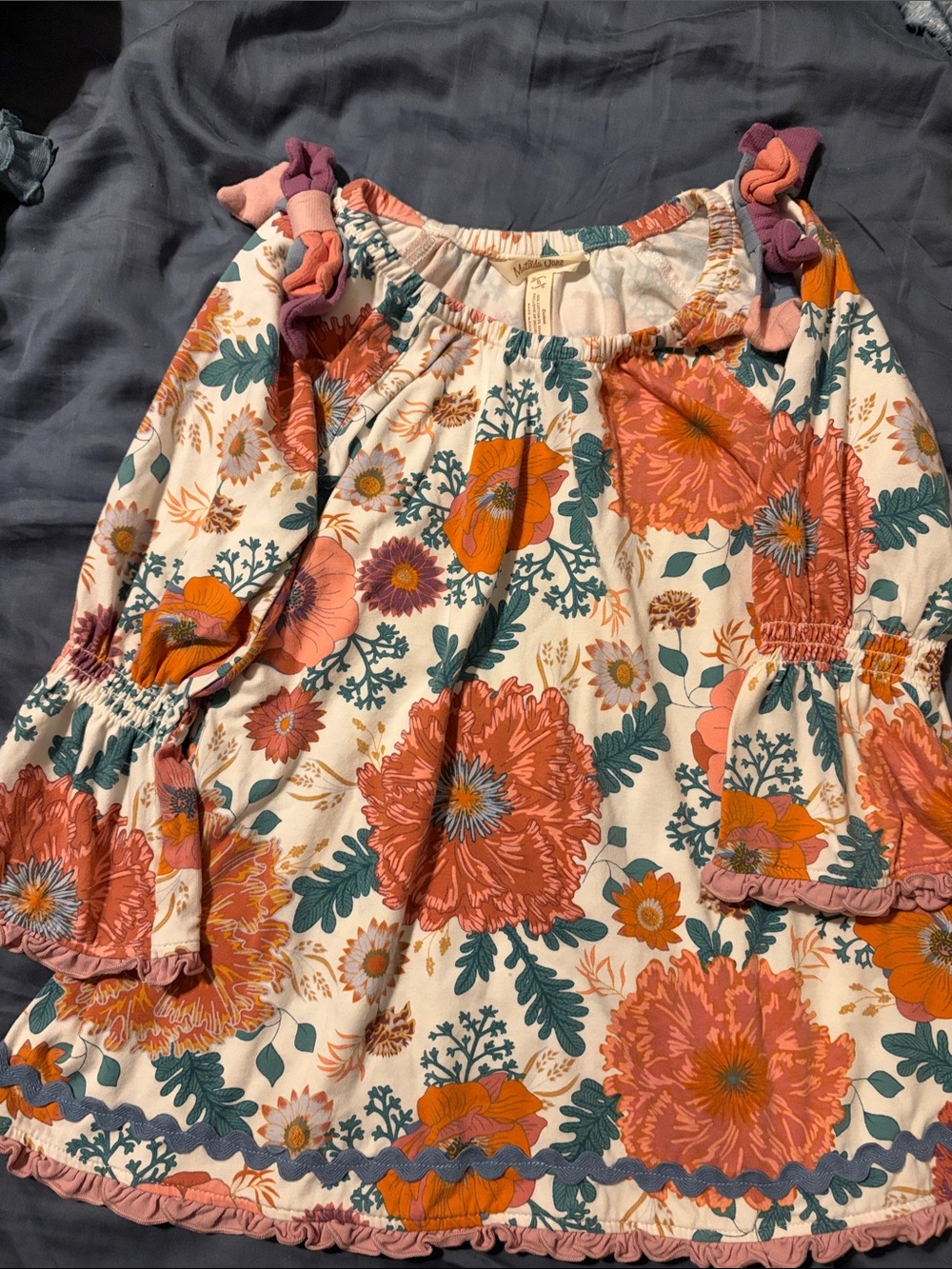 Matilda Jane Coral & Teal Floral Peasant Dress